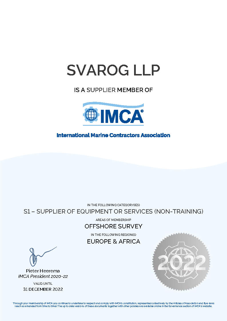 IMCA Certificate